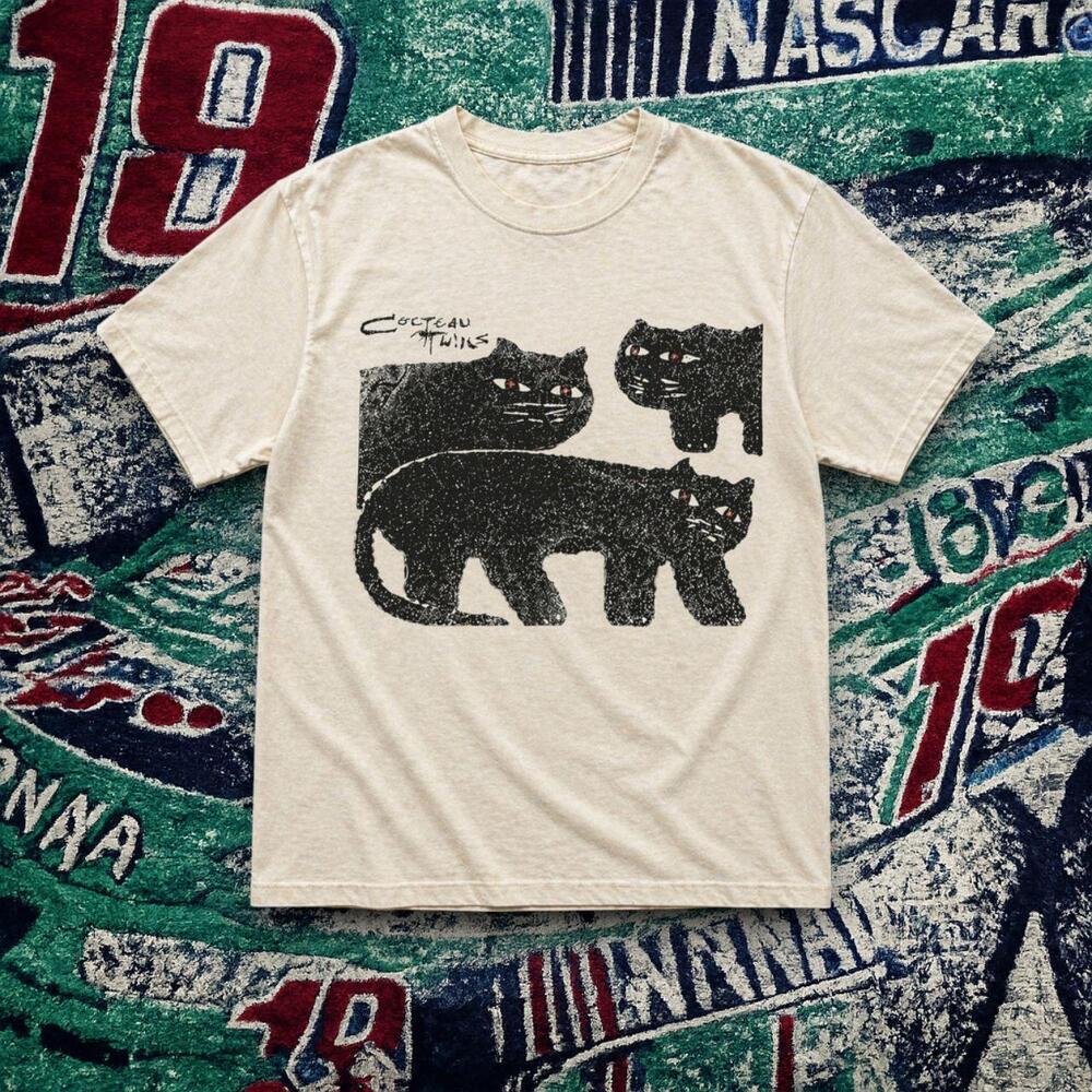 Cocteau Twins Cat Graphic Tee White Unisex